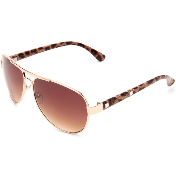 Rocawear Aviator Gold and Brown Sunglasses - Picture 2 of 7